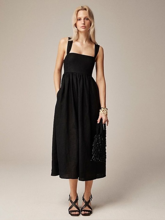J. Crew Dresses & Skirts - J. Crew Squareneck midi dress in linen size 6